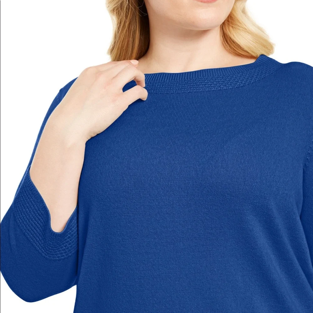 🍇🆕Karen Scott 3/4 Sleeve sweater